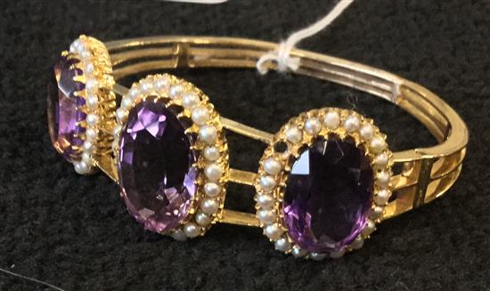 Amethyst & pearl bracelet